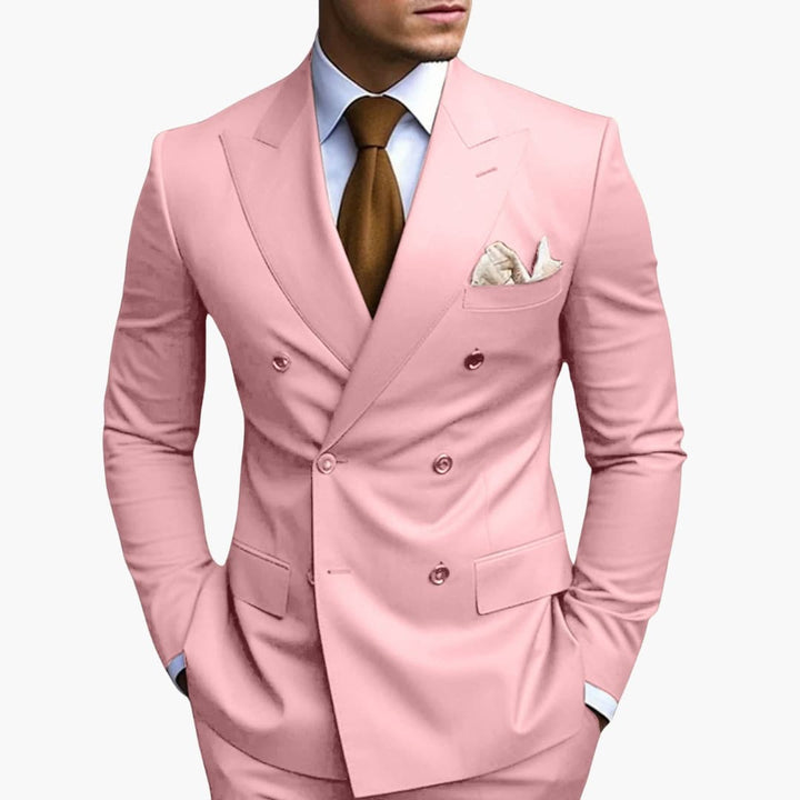 Costume homme croisé à six boutons – élégance classique