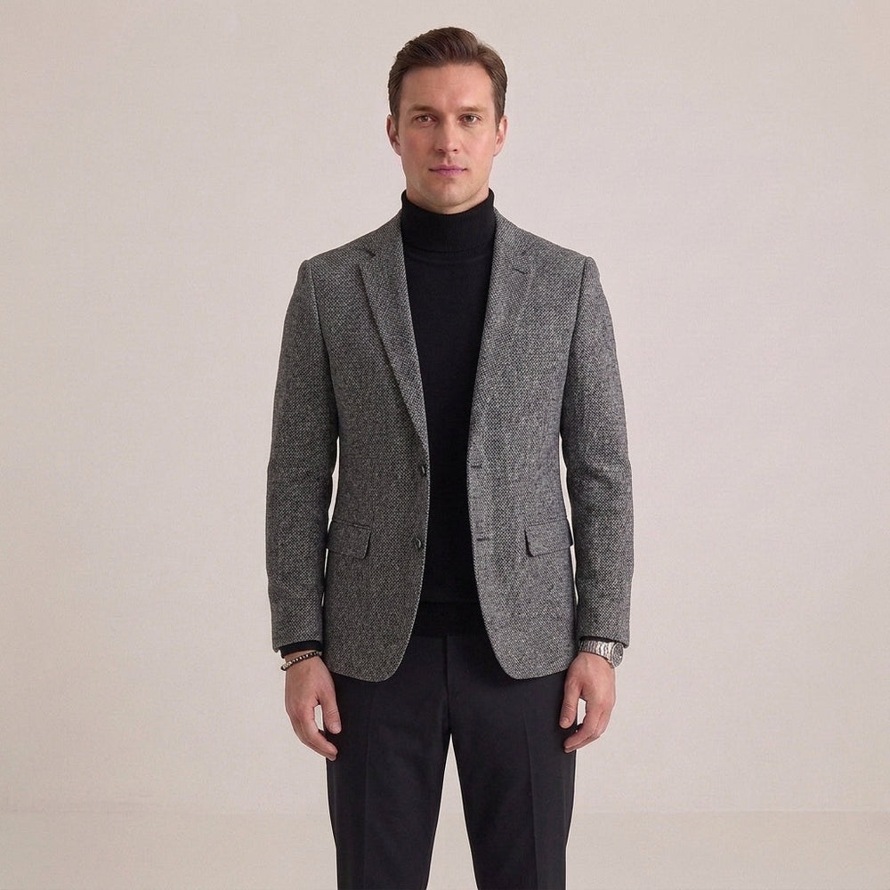 Blazer homme coupe slim – veste droite à revers cranté