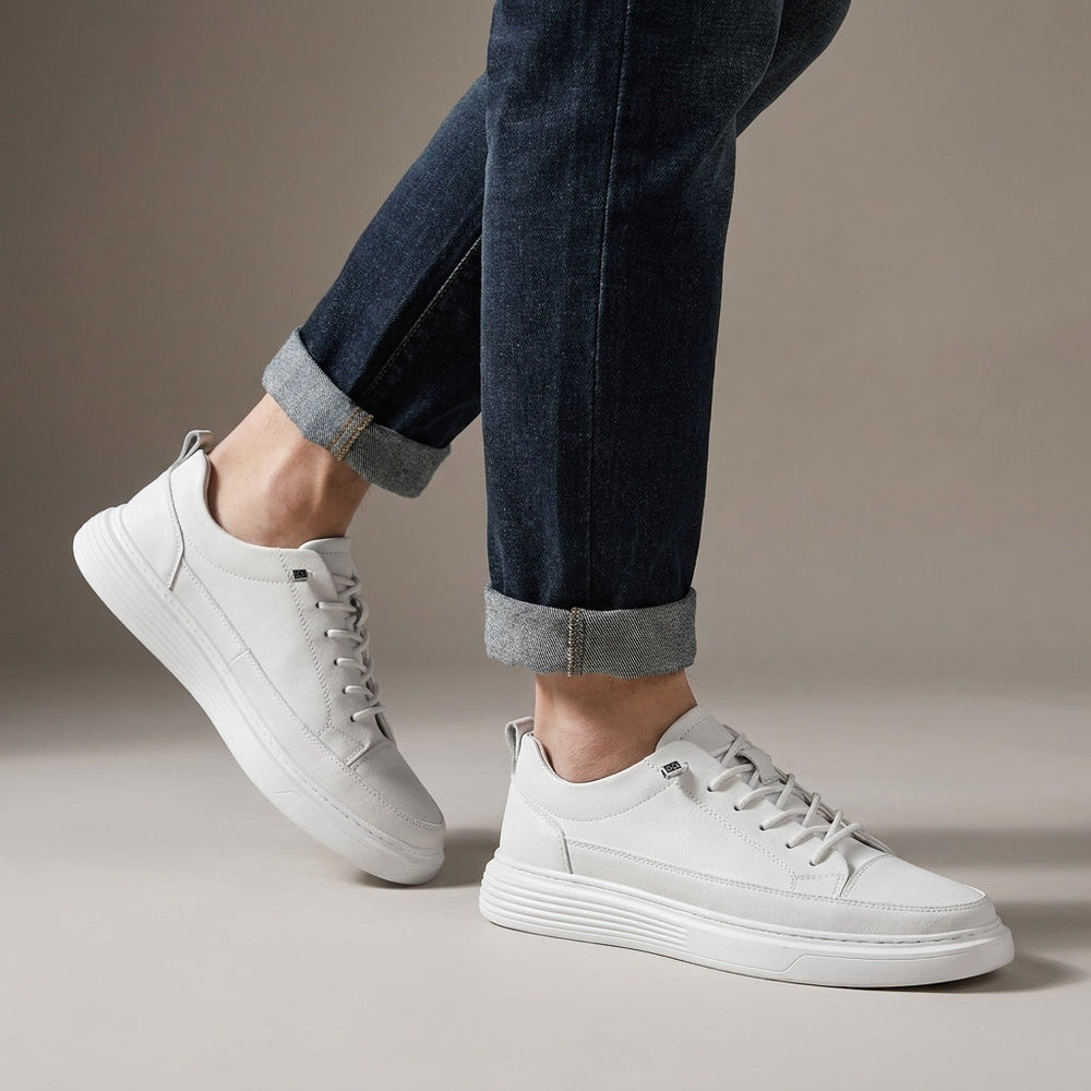 Baskets basses homme – empiècements surpiqués ton sur ton