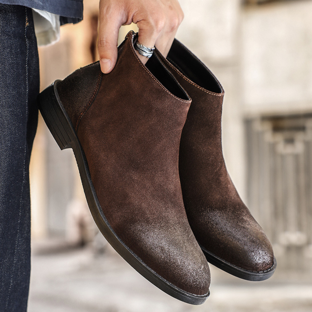 Bottines zippées Vicenza en daim véritable pour homme
