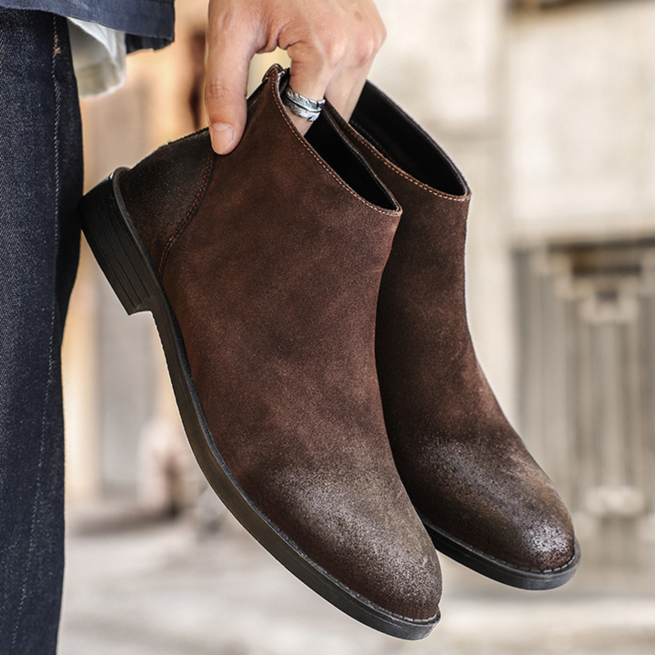 Bottines zippées Vicenza en daim véritable pour homme
