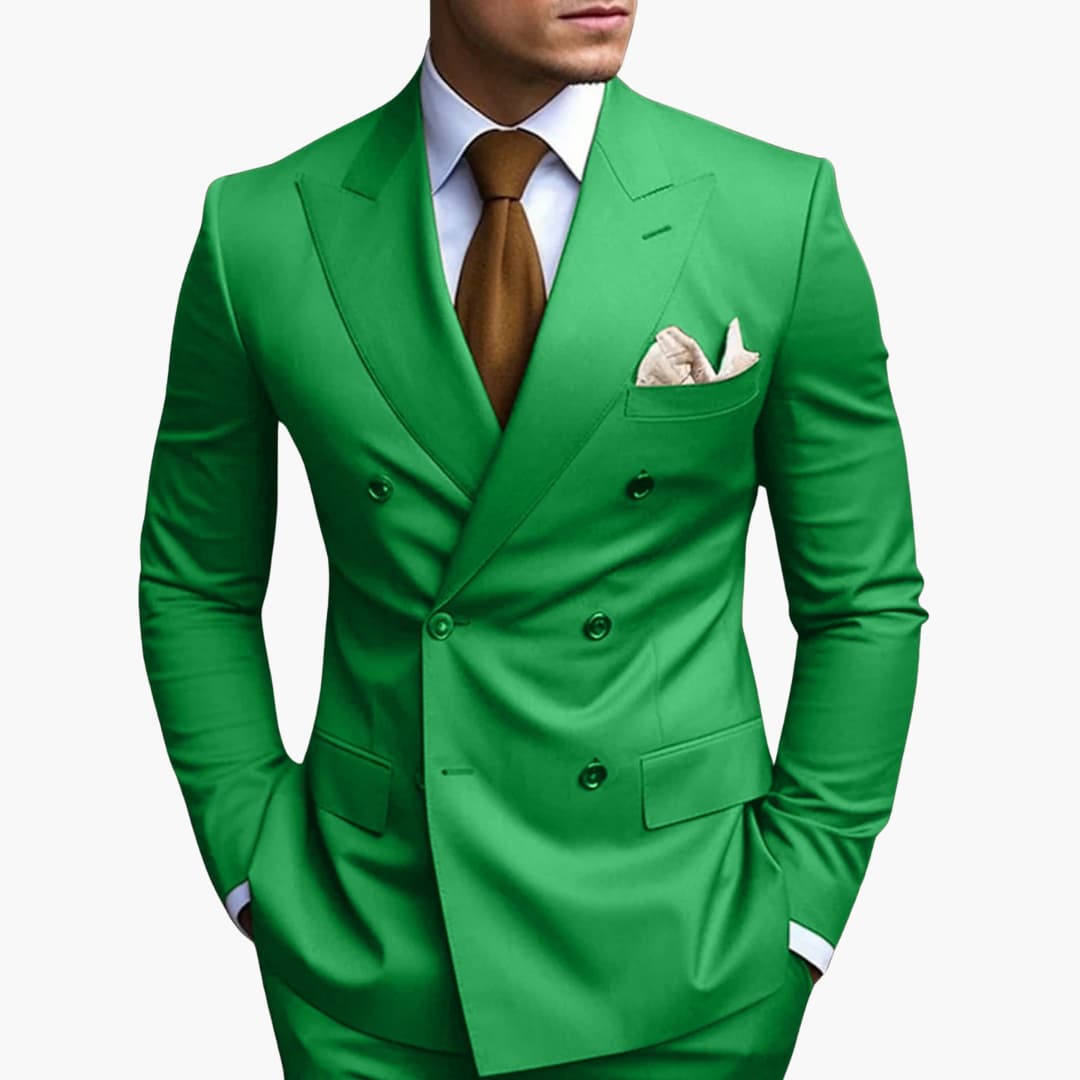 Costume homme croisé à six boutons – élégance classique
