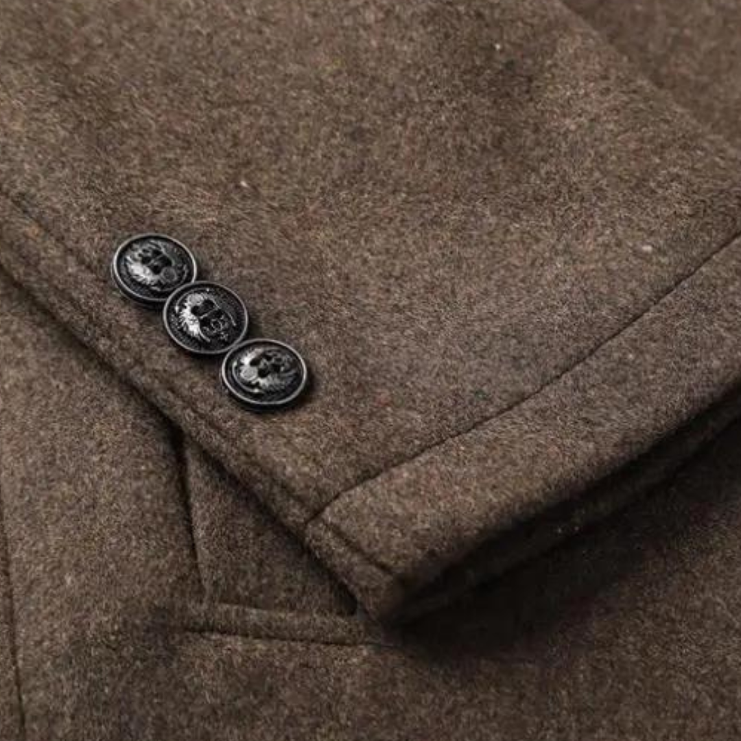 Manteau homme en laine à col montant – doublure matelassée