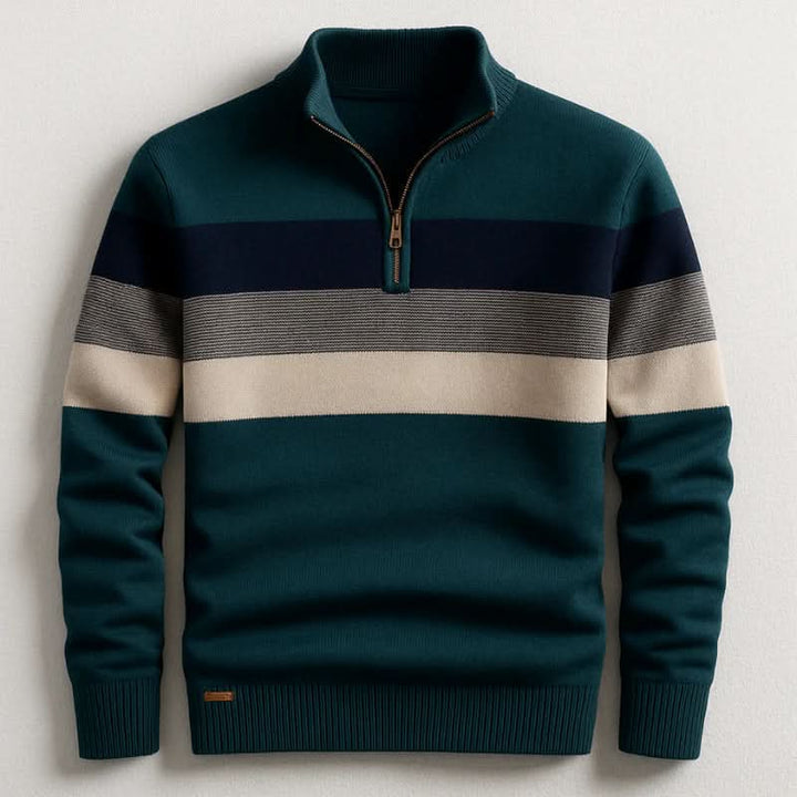 Pull homme Lorven en coton à demi-zip – style net au quotidien
