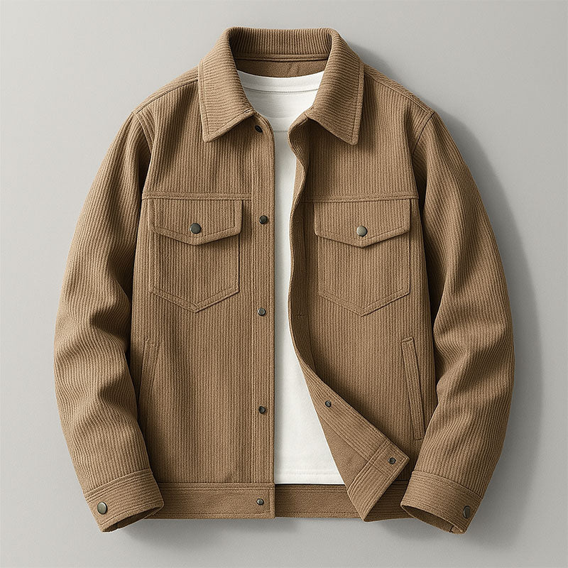 Veste chemise homme en tissu côtelé – chaleur légère au quotidien