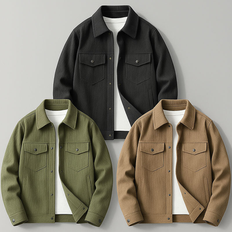 Veste chemise homme en tissu côtelé – chaleur légère au quotidien