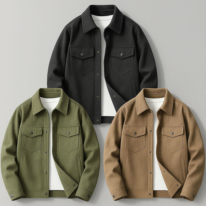 Veste chemise homme en tissu côtelé – chaleur légère au quotidien