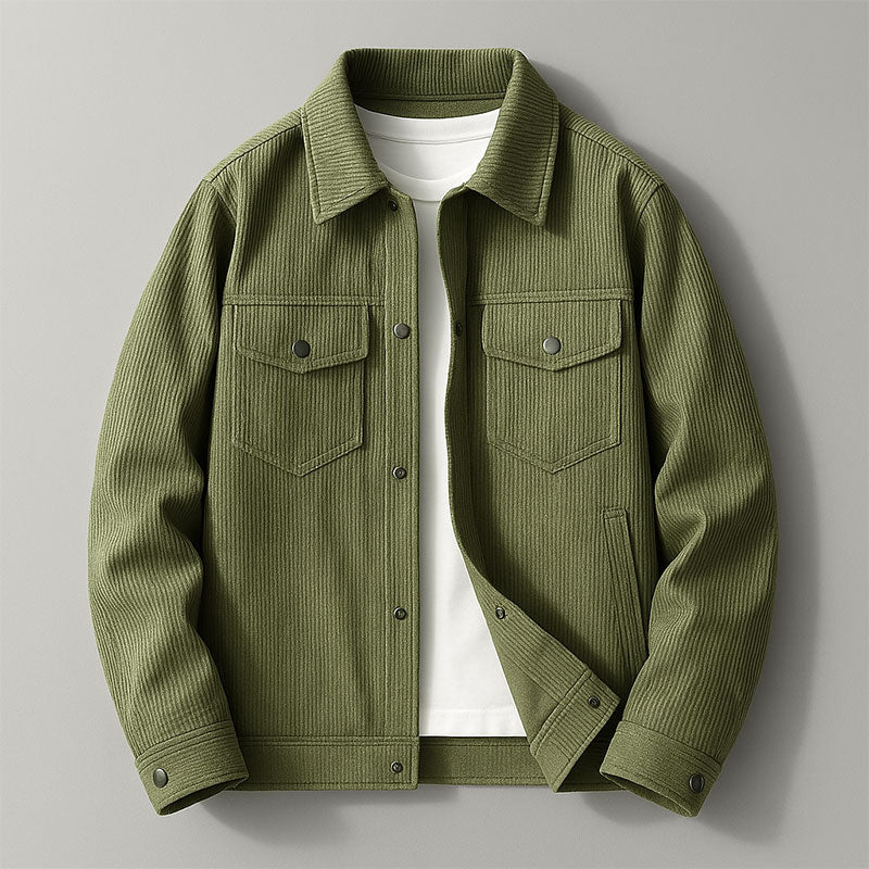 Veste chemise homme en tissu côtelé – chaleur légère au quotidien