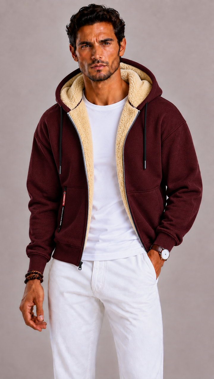 Cardigan homme en laine à capuche, douceur et chaleur