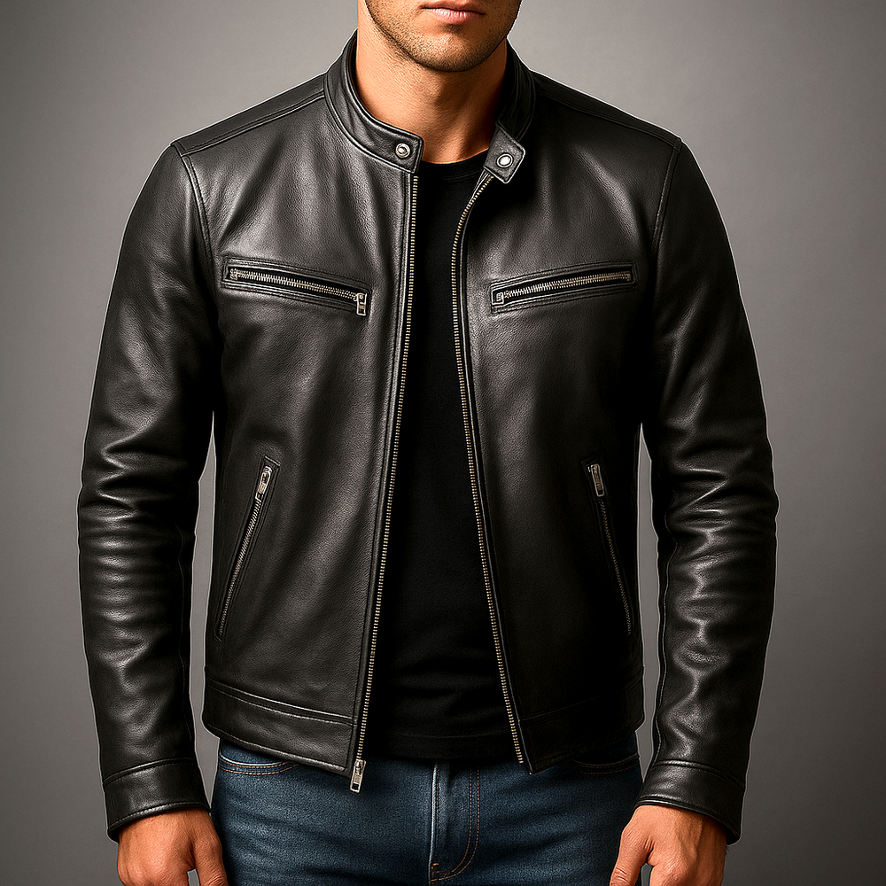 Veste en cuir homme style vintage – patine authentique
