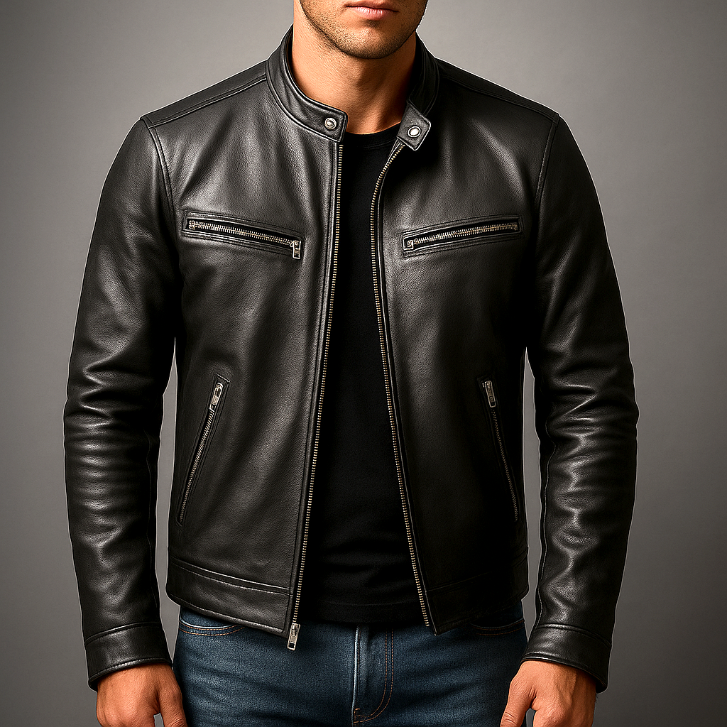 Veste en cuir homme style vintage – patine authentique