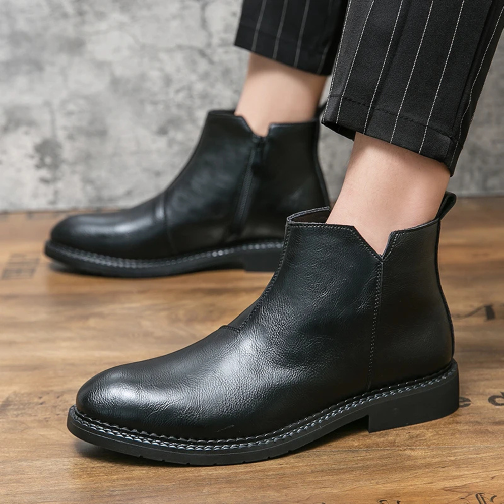 Chaussures montantes Etna Rosso en cuir véritable pour homme