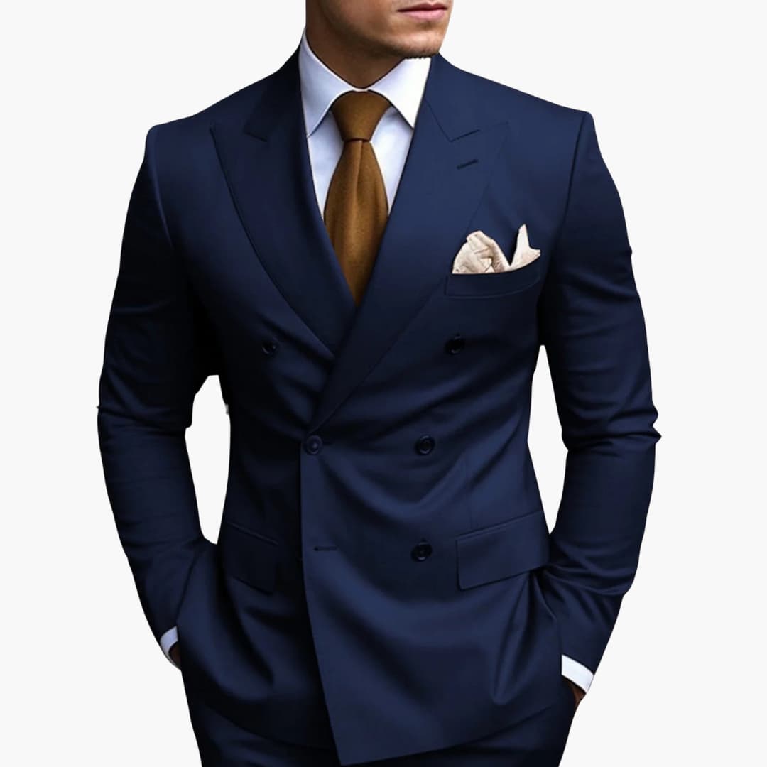 Costume homme croisé à six boutons – élégance classique