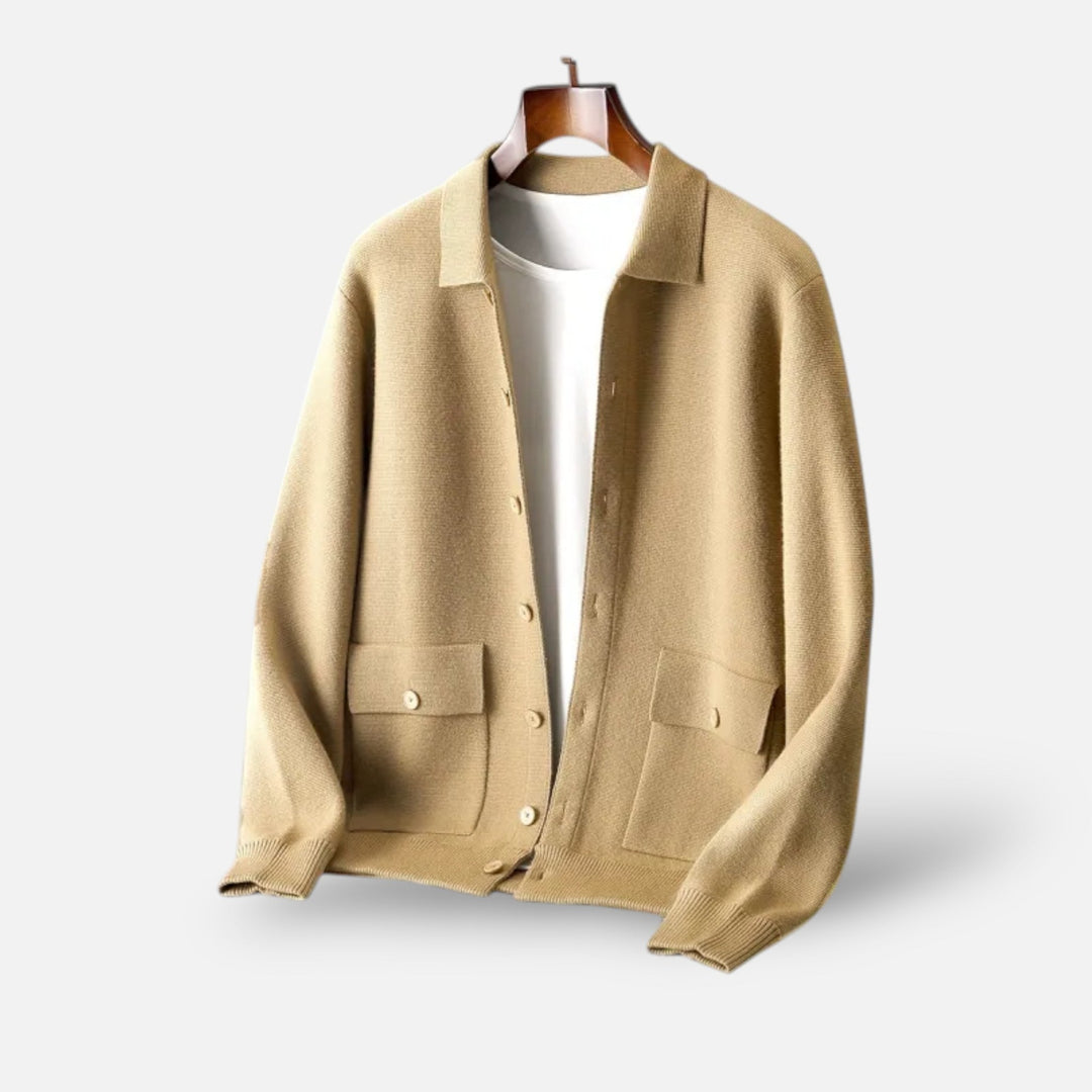 Cardigan homme en cachemire coupe ajustée – boutons classiques