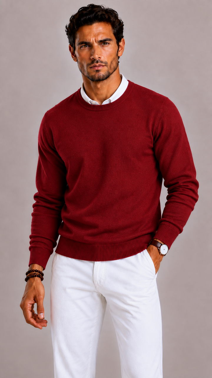 Pull homme en cachemire premium, édition limitée, coupe ajustée