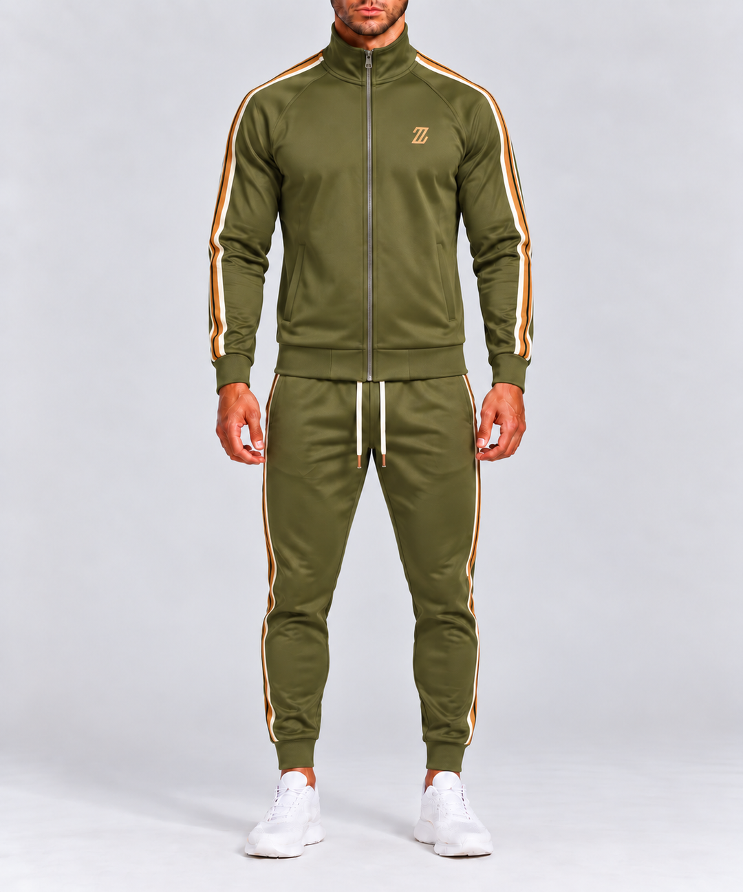 Survêtement homme à rayures contrastées, tissu respirant