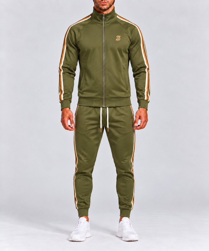 Survêtement homme à rayures contrastées, tissu respirant