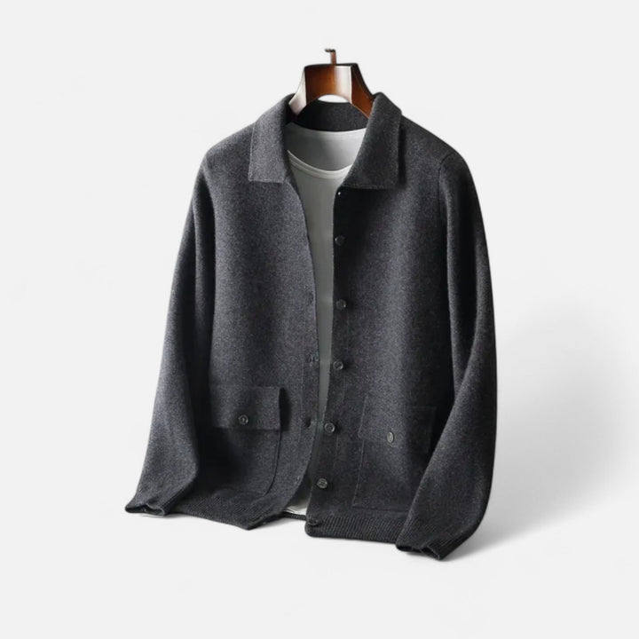Cardigan homme en cachemire coupe ajustée – boutons classiques