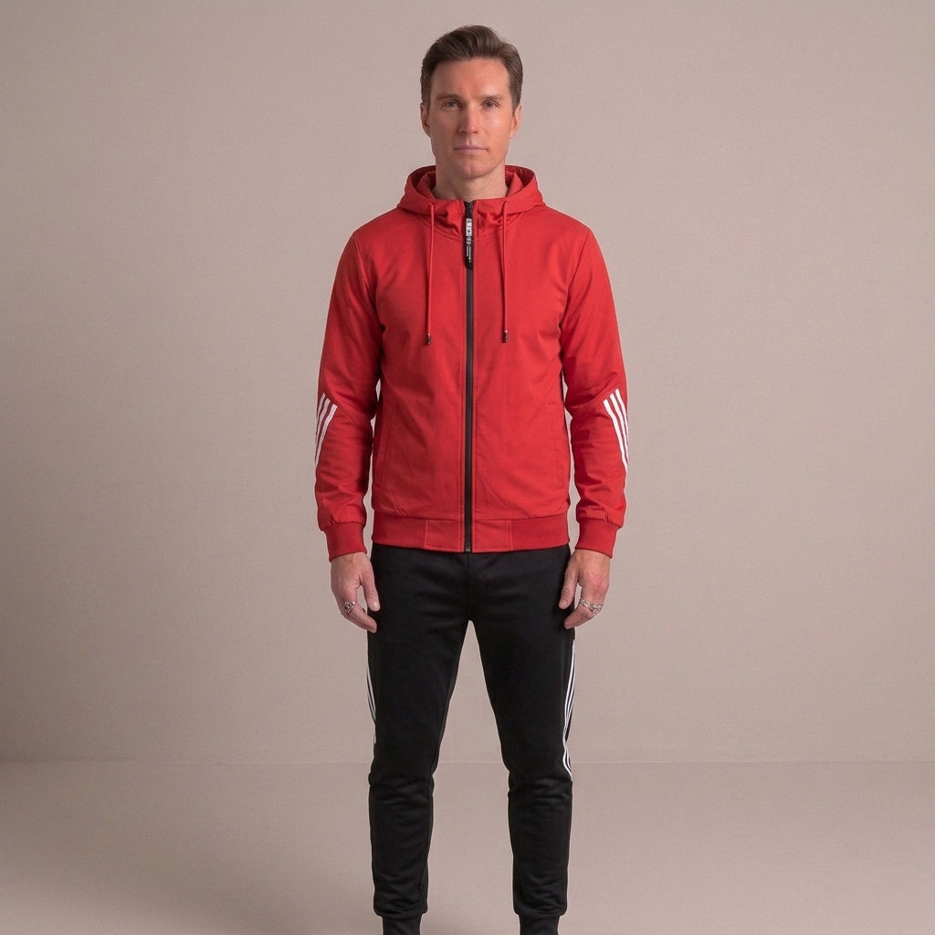 Survêtement homme zippé en coton mélangé – deux pièces assorties