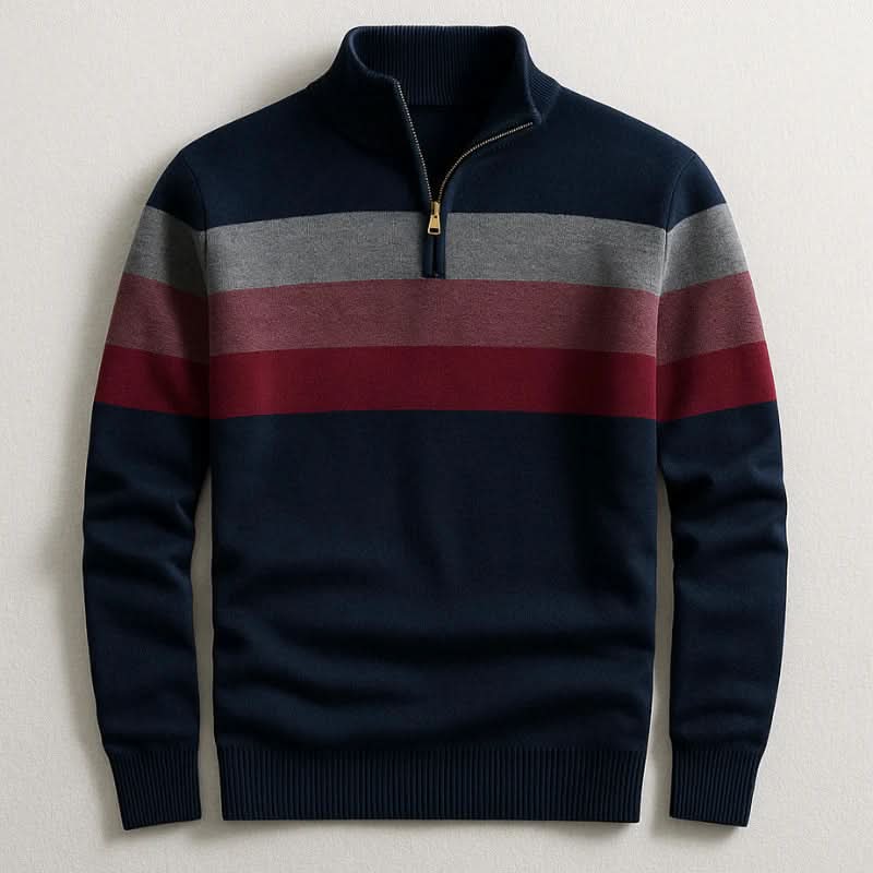 Pull homme Lorven en coton à demi-zip – style net au quotidien