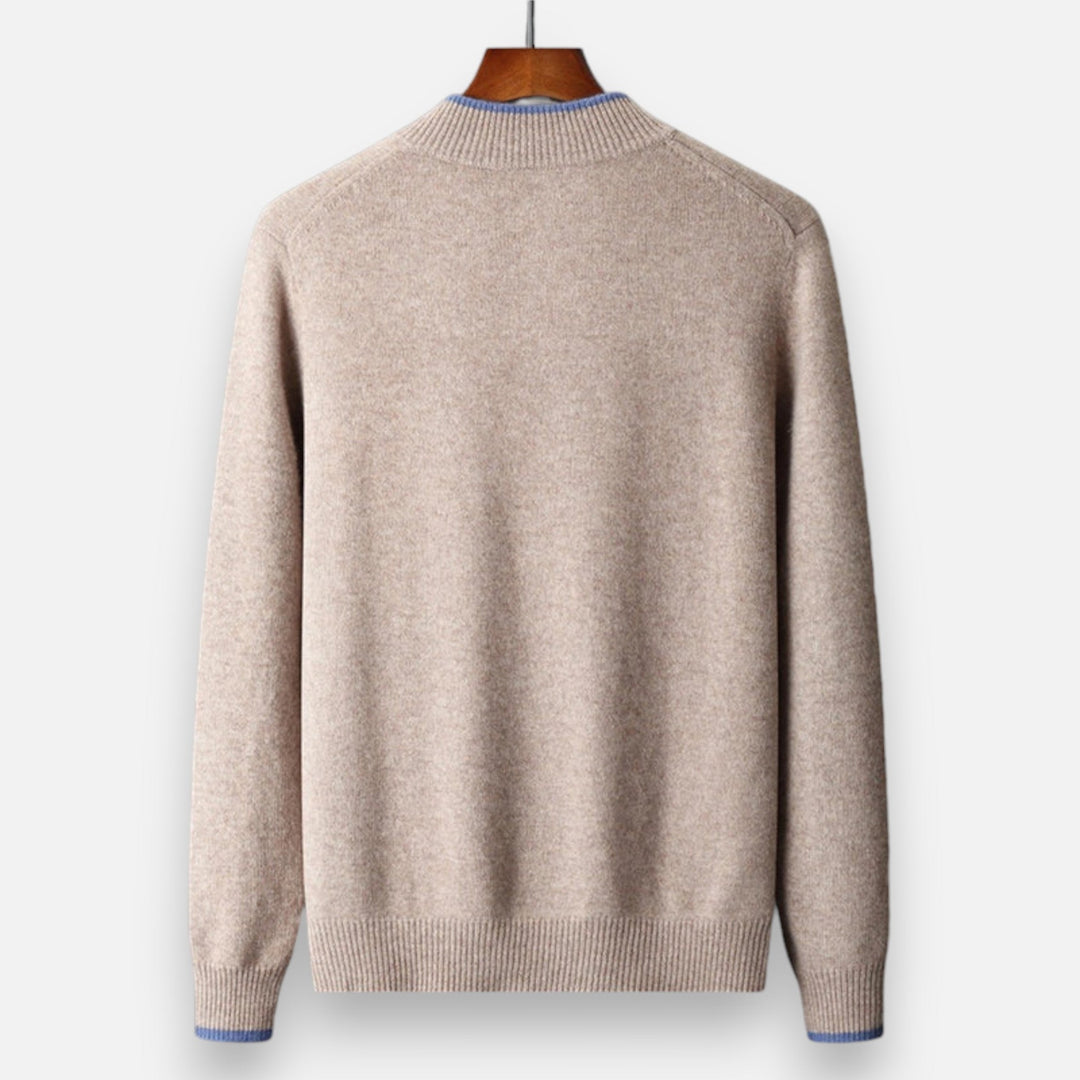 Veste en maille zippée homme en cachemire peigné – élégance sobre