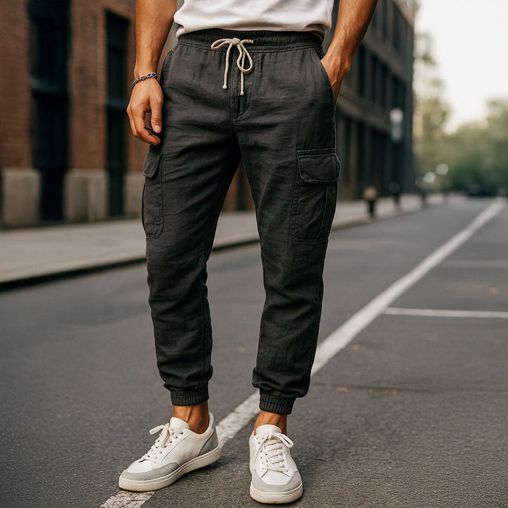 Jogger cargo homme en lin – respirant et décontracté