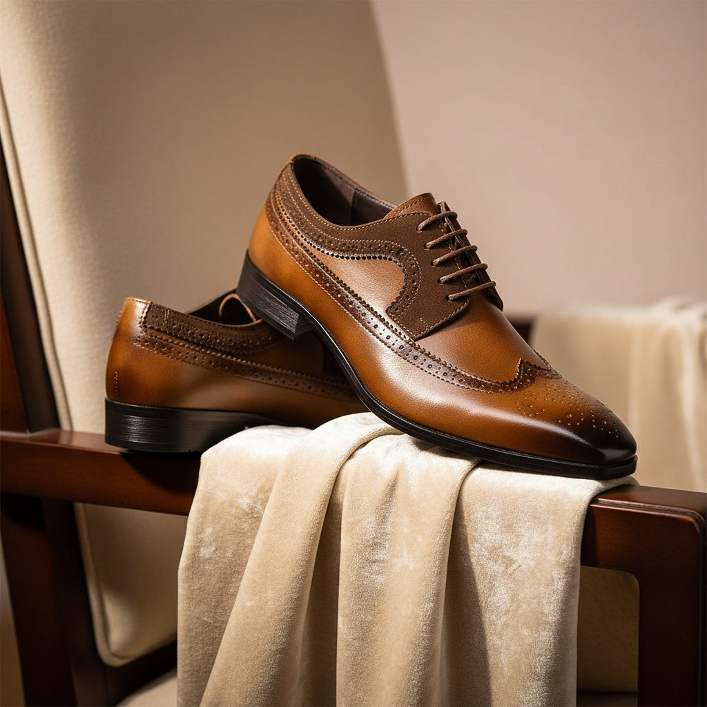 Chaussures brogue Ember-15 – charme classique, finition brillante