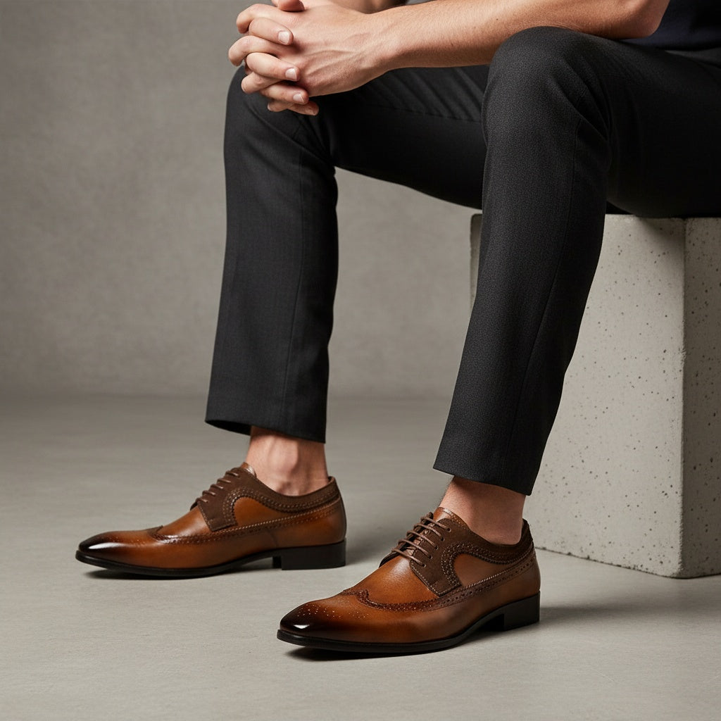 Chaussures brogue Ember-15 – charme classique, finition brillante