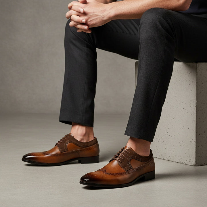 Chaussures brogue Ember-15 – charme classique, finition brillante