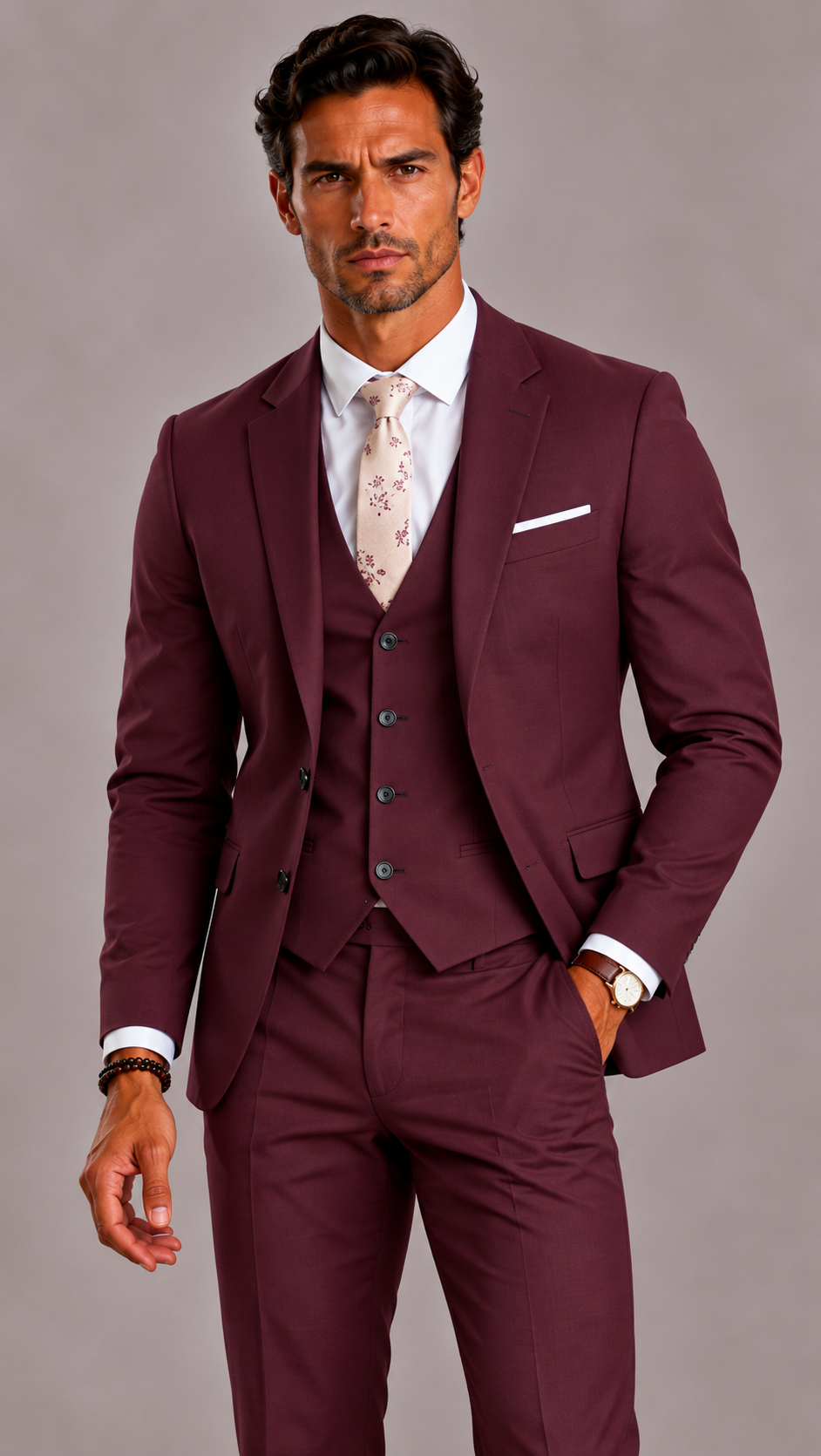 Costume 3 pièces homme coupe slim, mariage et cérémonie