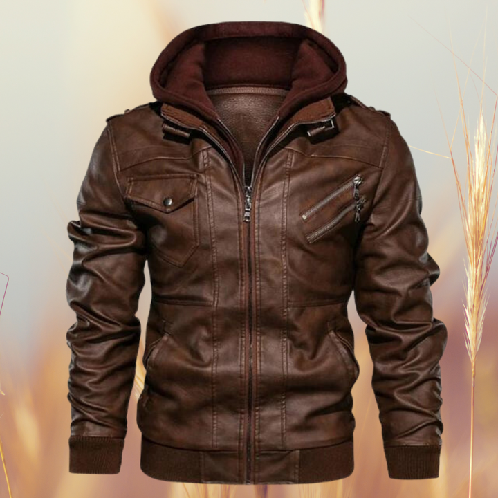 Veste biker homme en simili cuir – coupe ajustée intemporelle