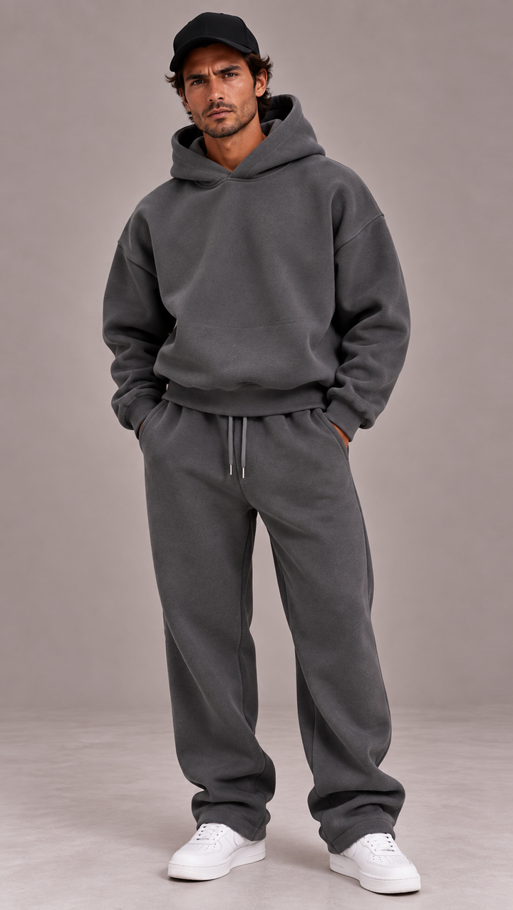 Survêtement oversize homme, hoodie et pantalon assortis