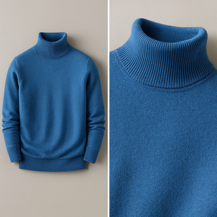 Pull homme col roulé 100 % cachemire – chaleur douce et raffinée