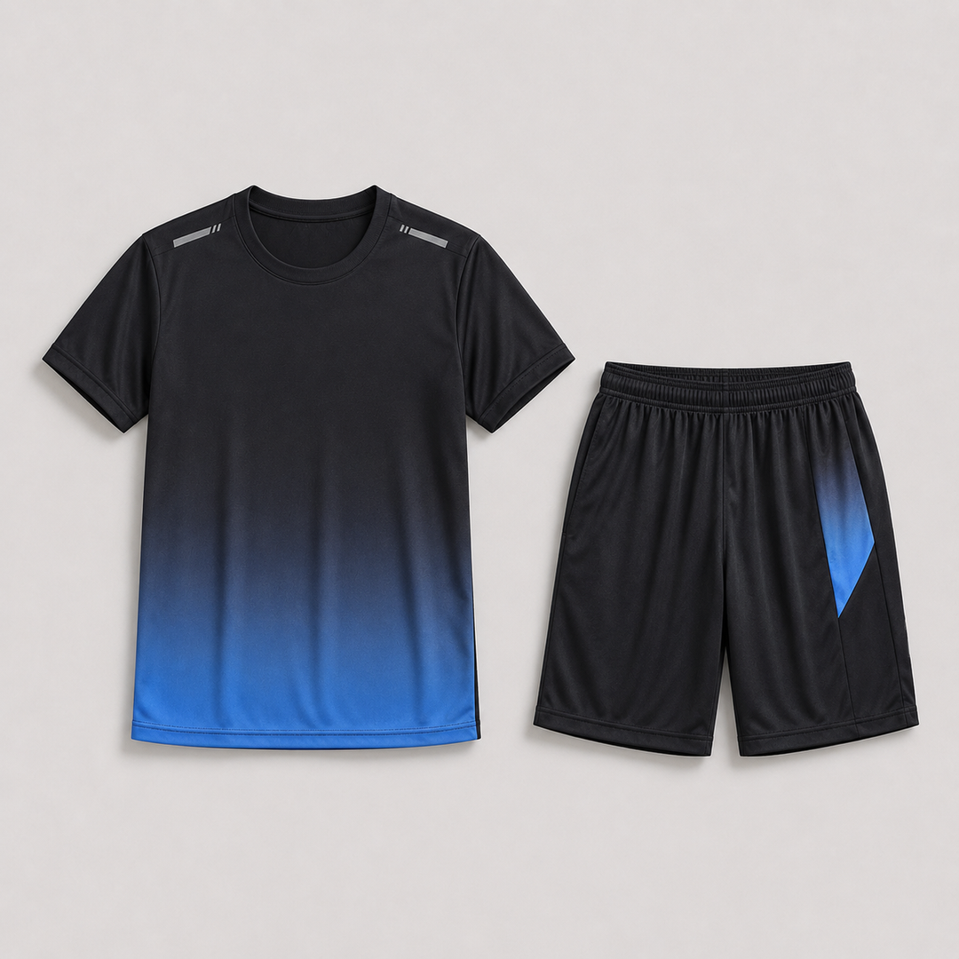 Ensemble sport homme t-shirt et short – tissu respirant