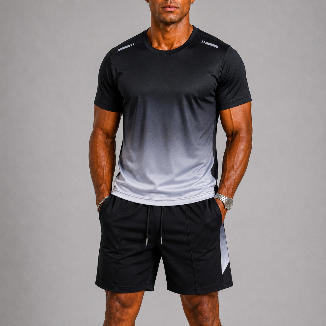 Ensemble sport homme t-shirt et short – tissu respirant