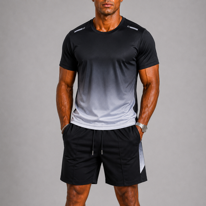 Ensemble sport homme t-shirt et short – tissu respirant