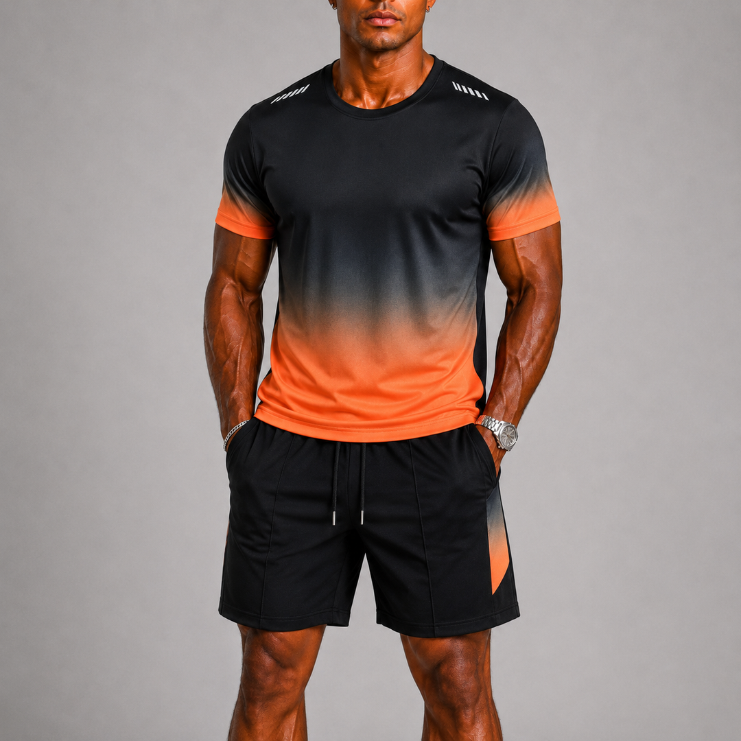 Ensemble sport homme t-shirt et short – tissu respirant