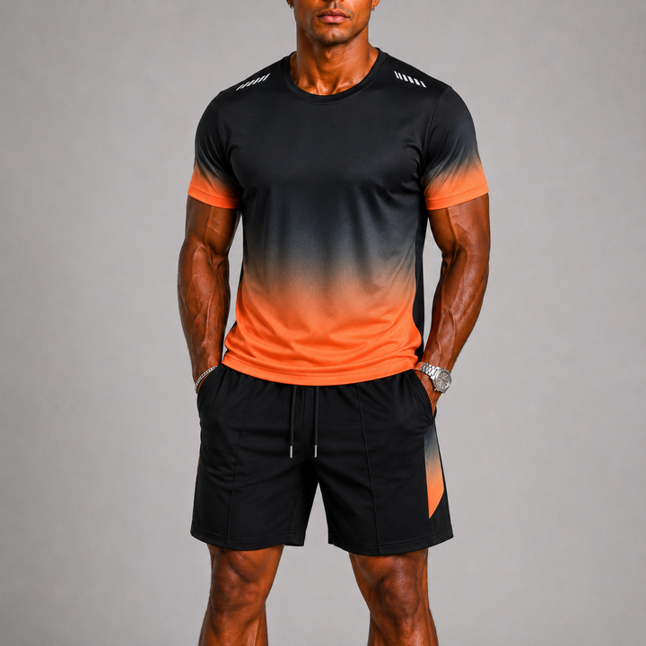 Ensemble sport homme t-shirt et short – tissu respirant