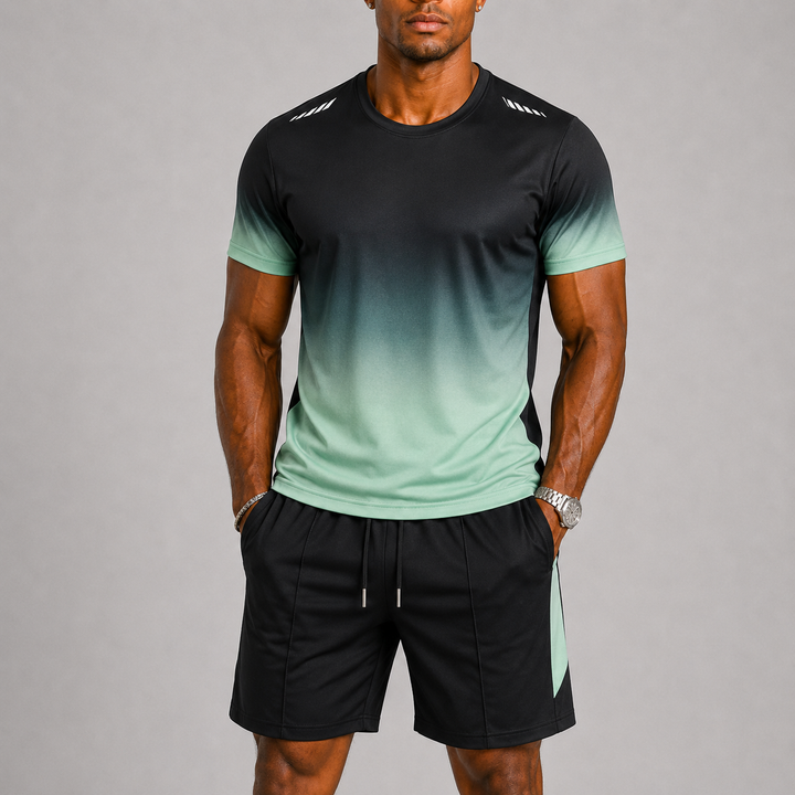 Ensemble sport homme t-shirt et short – tissu respirant