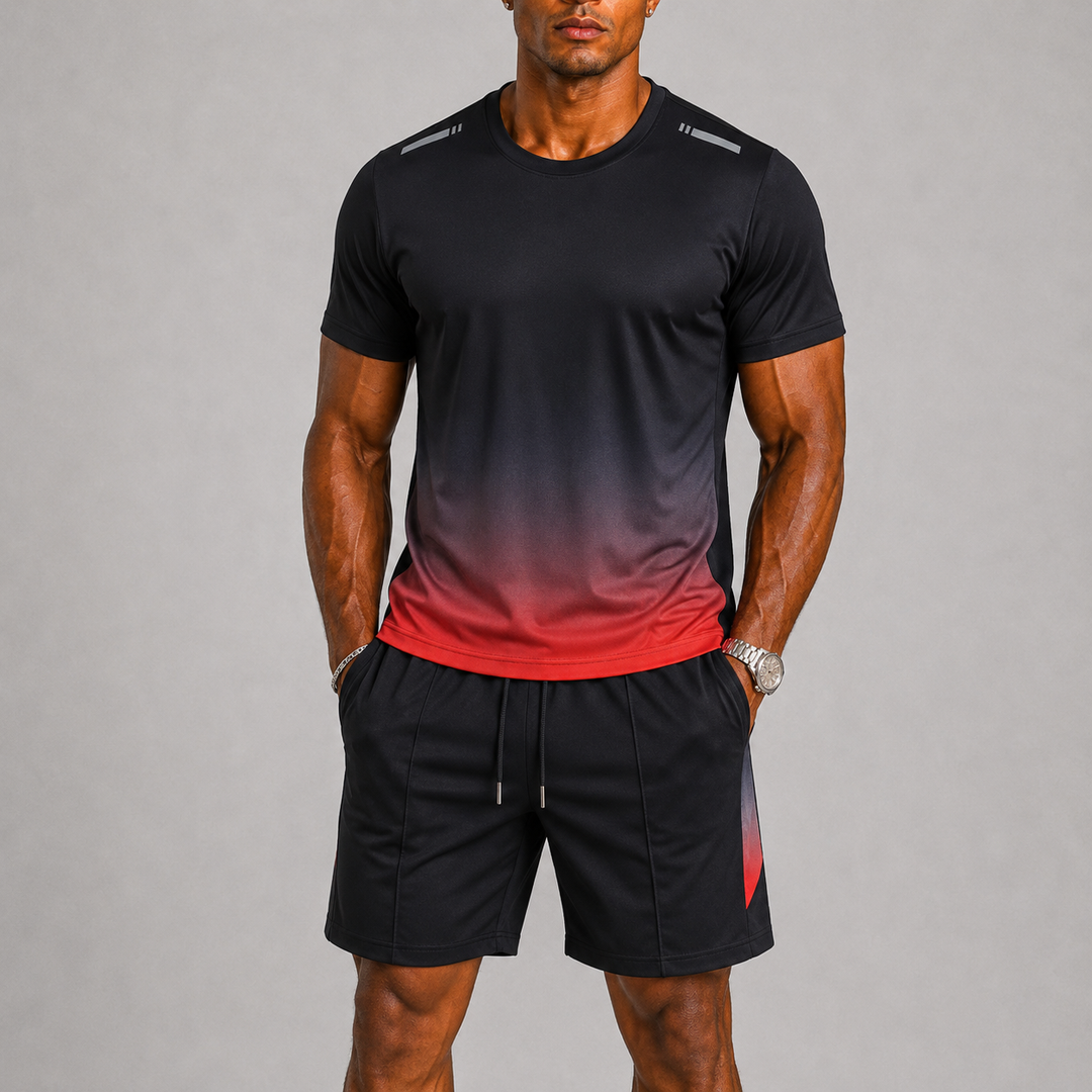 Ensemble sport homme t-shirt et short – tissu respirant