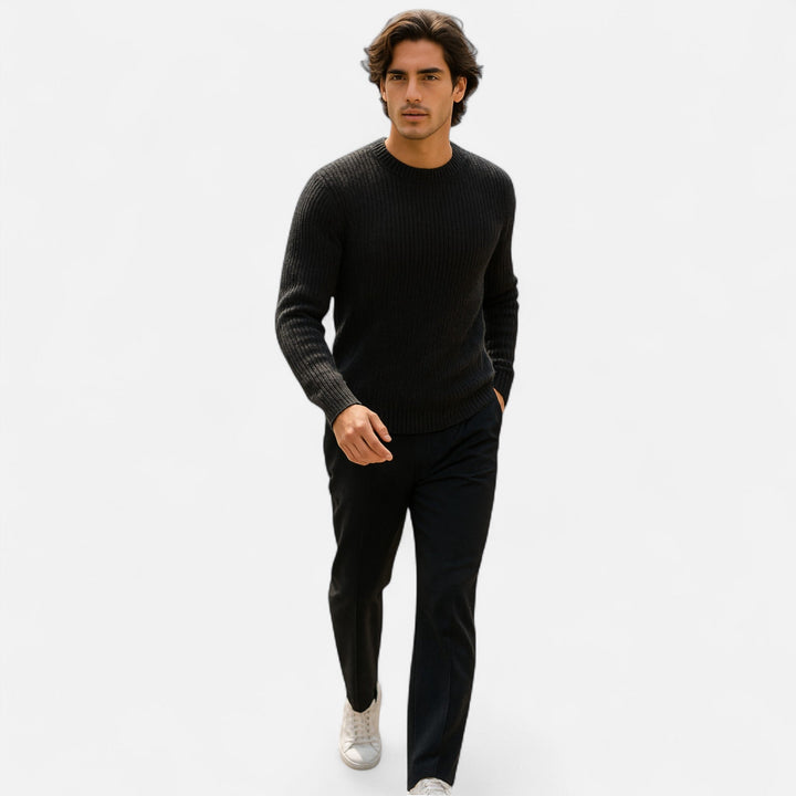 Pull col rond homme en maille – tricoté avec soin