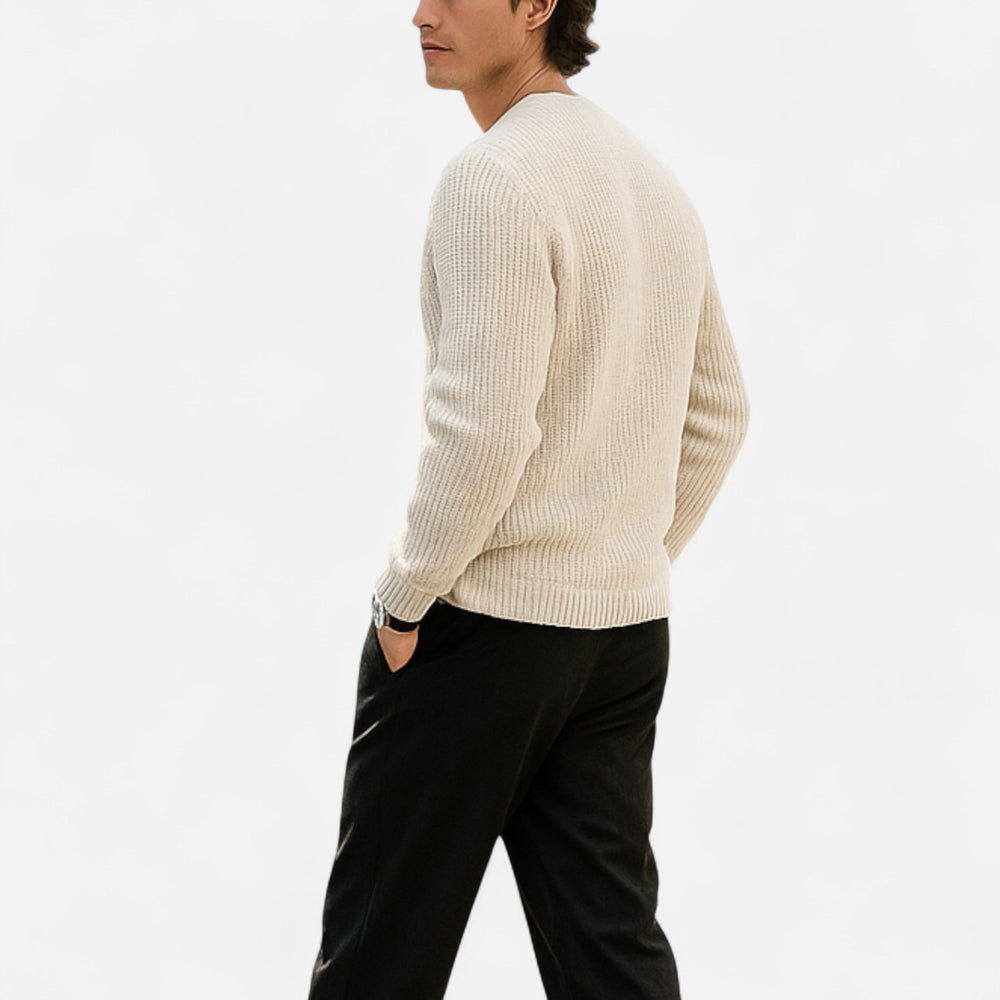 Pull col rond homme en maille – tricoté avec soin