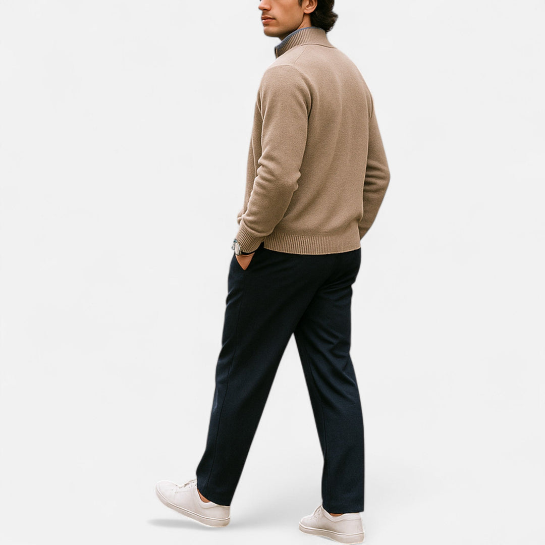 Veste en maille zippée homme en cachemire peigné – élégance sobre