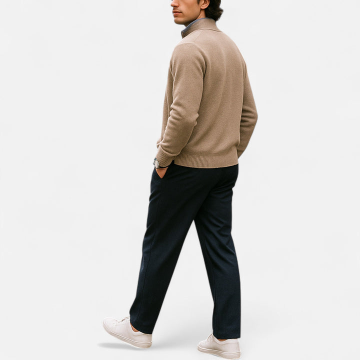 Veste en maille zippée homme en cachemire peigné – élégance sobre