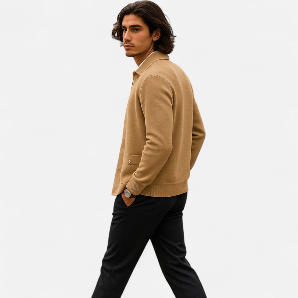 Cardigan homme en cachemire coupe ajustée – boutons classiques