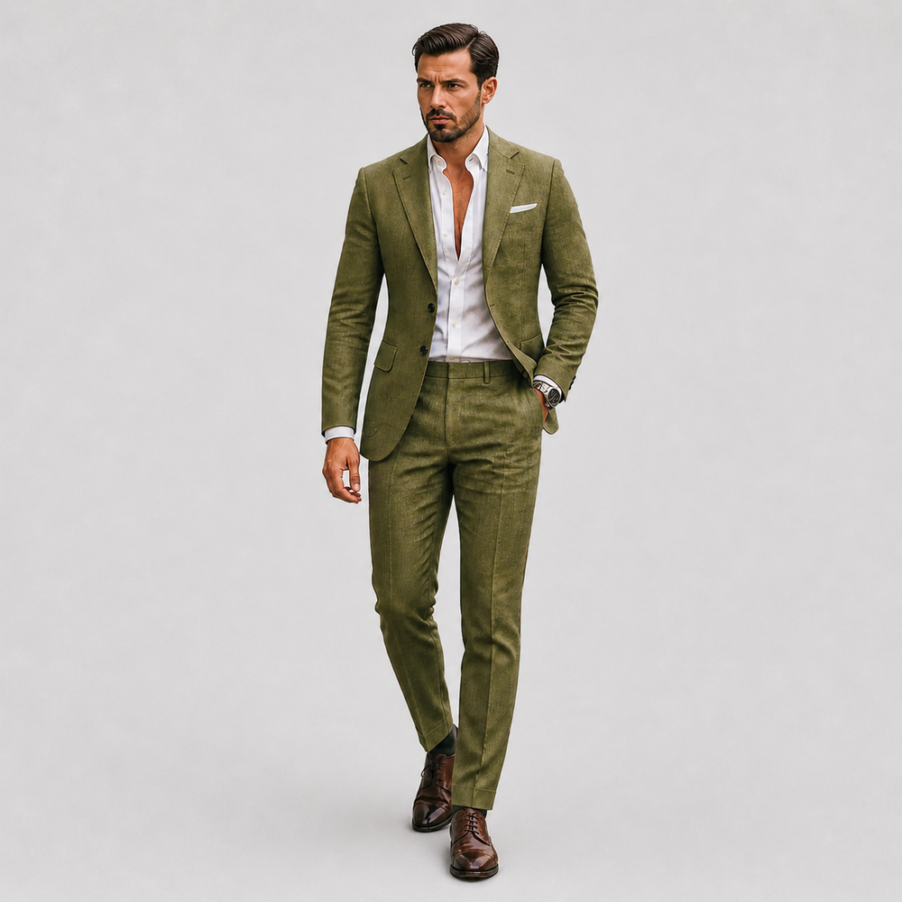 Costume en lin homme coupe slim – léger et respirant pour l'été