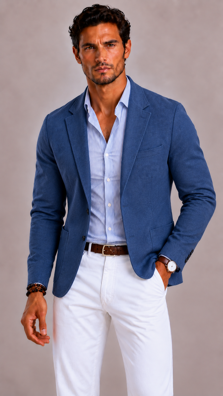 Blazer homme en maille, veste souple smart casual