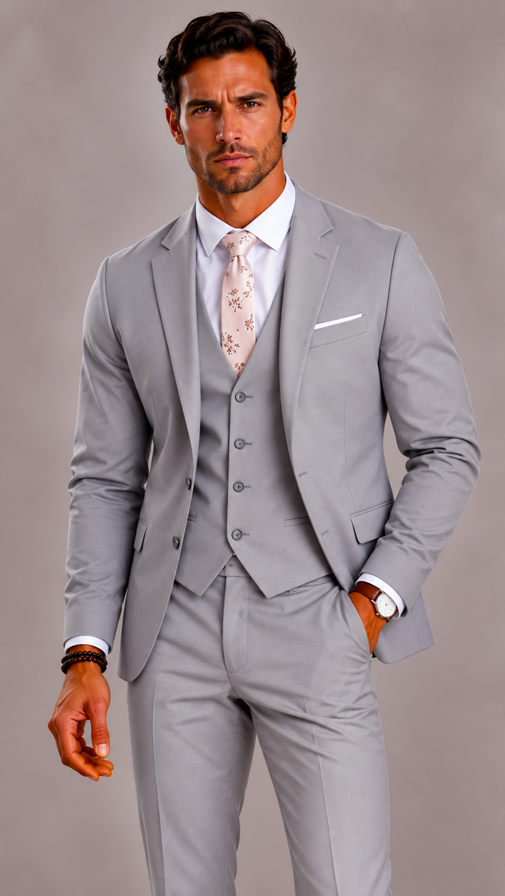 Costume 3 pièces homme coupe slim, mariage et cérémonie