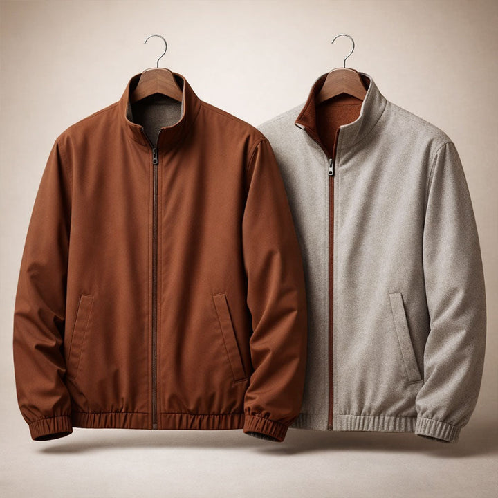 Veste réversible homme zippée – deux styles en une