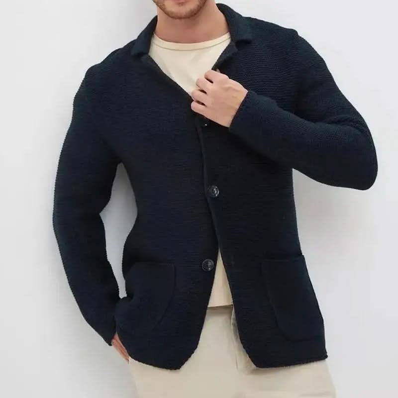 Cardigan homme Lorenzo en maille – col rabattu et boutonnage